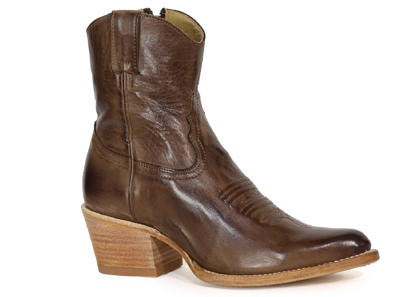 women's cowboy boots for dancingStetson Womens Piper Brown Leather Cowboy Boots