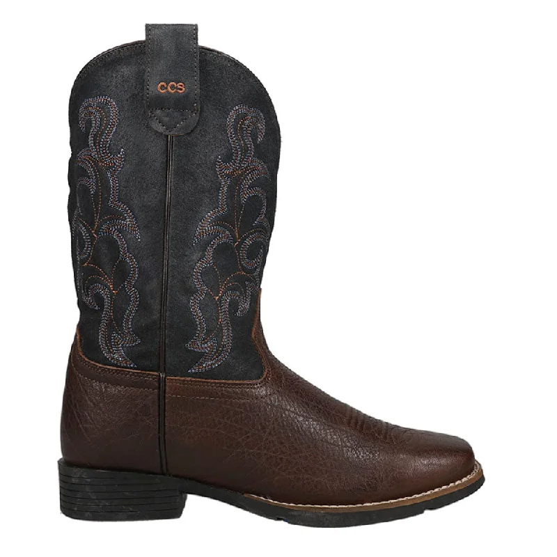 women's embroidered cowboy bootsTrigger Tooled-Inlay Square Toe Cowboy Boots