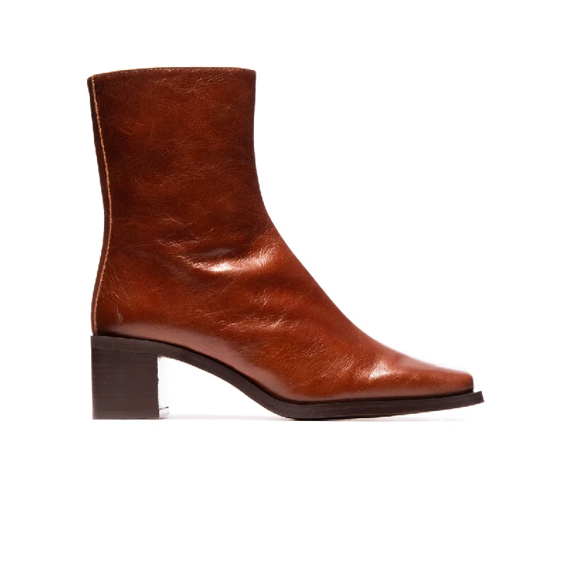 women's ankle boots with velvetTruro Chestnut Leather