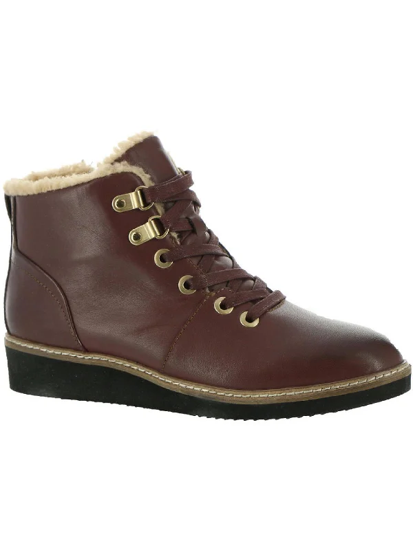 women's booties for wide calvesWilcox Womens Leather Lace-Up Booties