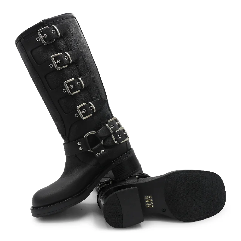 Women's biker boots for a casual day at workWINDSOR -BLACK