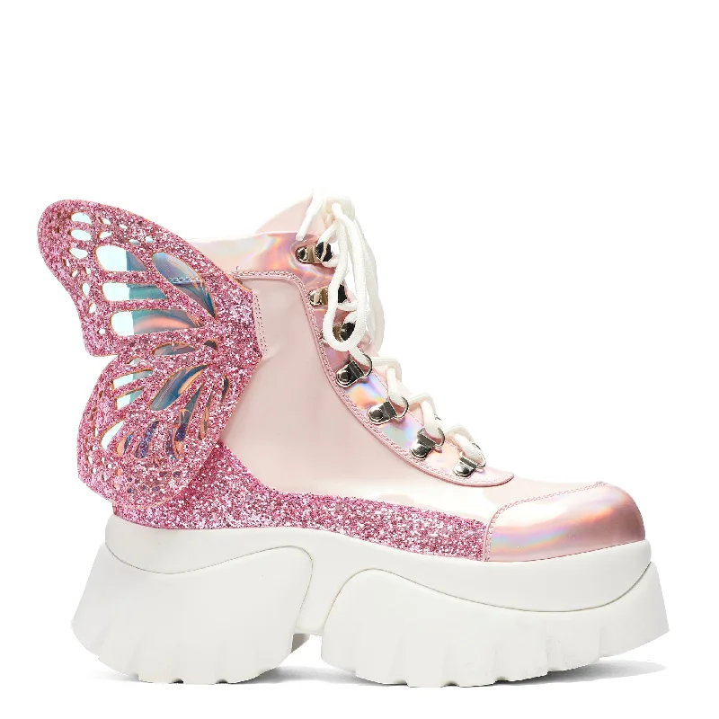 women's platform ankle bootsWings of a Bubblegum Eyed Pixie Boots