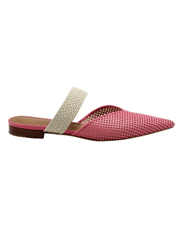 men's mules with buckleMalone Souliers Maisie Flat Mules in Pink Leather