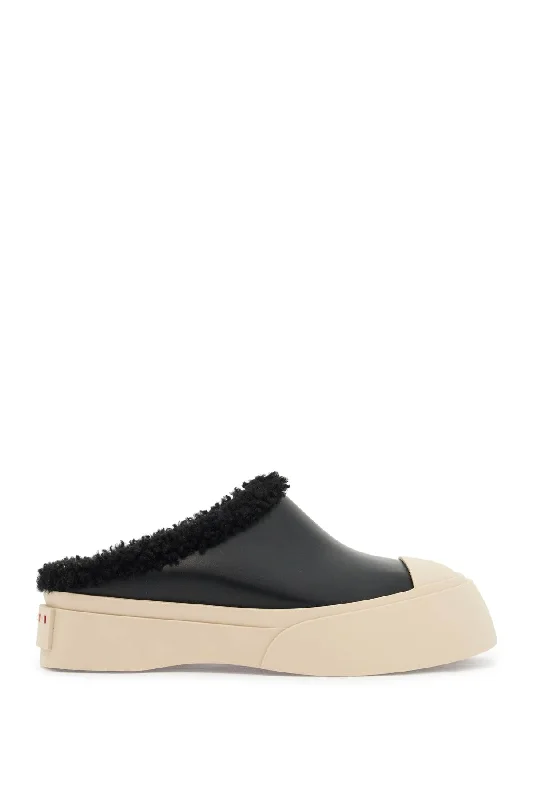 men's luxury mulesMarni Women's Pablo Leather And Shearling Clog