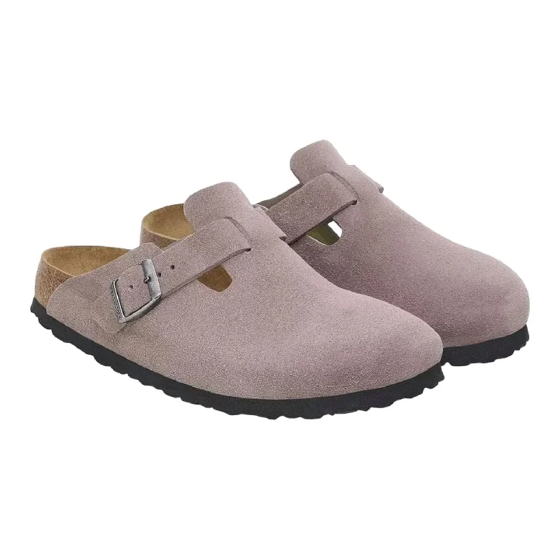 men's suede mulesMen's Boston Soft Footbed Clog In Faded Purple