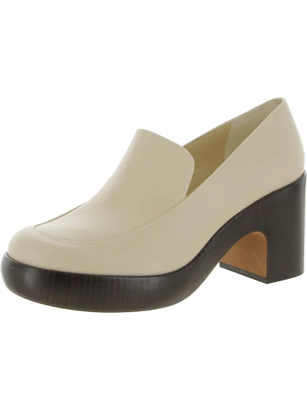 men's fur-lined mulesNarissa Womens Leather Block Heel Clogs