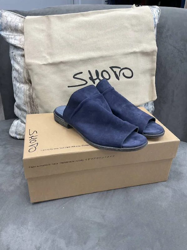 men's stylish mulesSuede Navy Slides