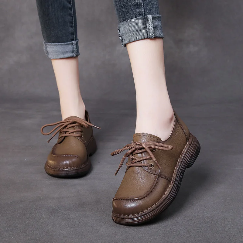 Men's casual shoes with a sporty look and feelWomen Handmade Soft Leather Retro Casual Shoes