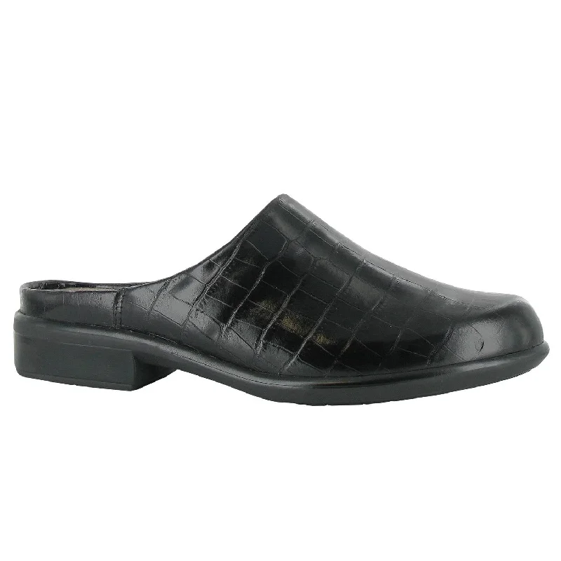 men's summer mulesWomen's Lodos Mule In Black Croc Leather