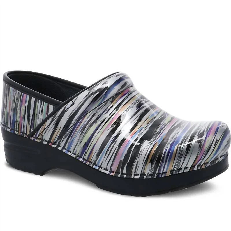 men's open-toe mulesWomen's Professional Patent Clog In Striped